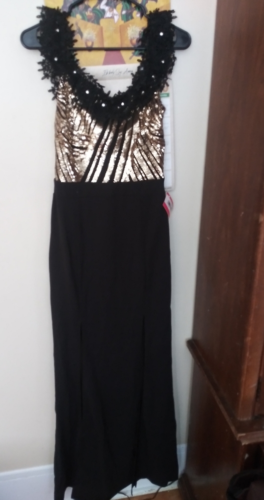 Long double slip sexy dress